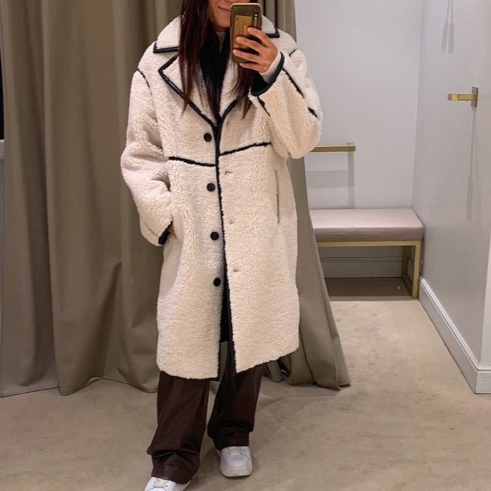 Maje white shearling coat - lightly worn!